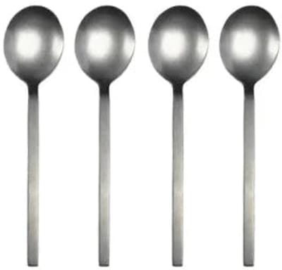 Leeff Lepeltjes Charlot set-van-4 RVS zilver