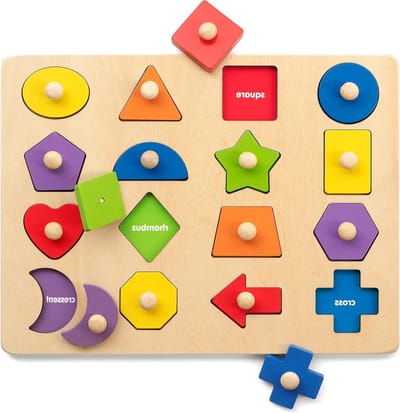 Montessori Houten Puzzel voor Peuters, Educatief Speelgoed voor Fijne Motoriek en Kleurherkenning, Activiteitenspeelgoed voor Kinderen van 3 tot 5 Jaar