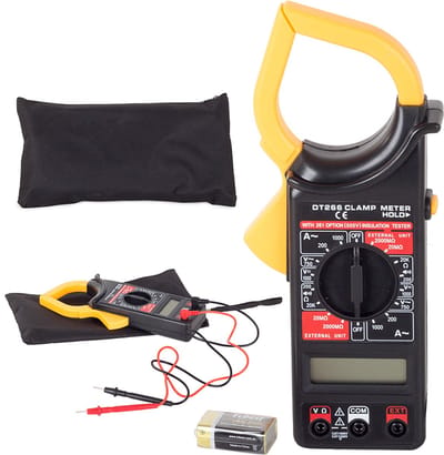 Digitale Professionele Multimeter Met Klem | Incl. batterij en Tasje | Amperetang | Universele Stroomtang Spanningsmeter | DC/AC