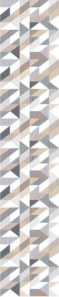 Voorgelijmd vliesbehang - Scandinavisch grafisch patroon bruin grijs wit - 1 rol van 300x60 cm