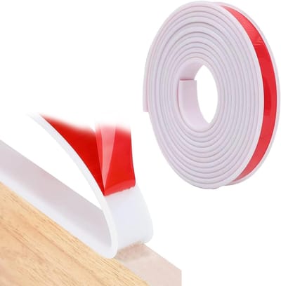 Flexibele TPE Hoekbescherming, Zelfklevende Meubelrand Tape, U-Vorm, 18 mm x 5 m voor Kasten, Werkbladen en Meubels, Wit