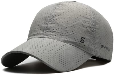 Geperforeerde Baseball Cap – Ademende, Sneldrogende Sportpet met Verstelbare Pasvorm en Zonbescherming voor Heren en Dames – Grijs