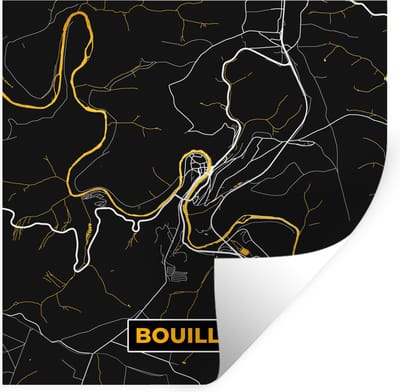 Muurstickers - Sticker Folie - Goud - Stadskaart - Plattegrond - Bouillon - Kaart - 100x100 cm - Plakfolie - Muurstickers Kinderkamer - Zelfklevend Behang XXL - Zelfklevend behangpapier - Stickerfolie