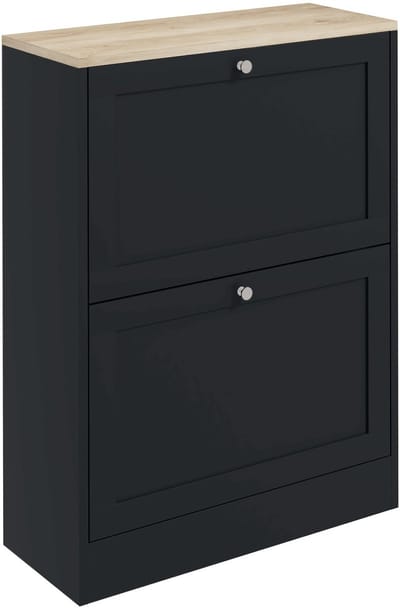 HOMCOM Opklapbare schoenenkast - Spaanplaat - 60x23,5x80cm - Zwart