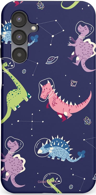 Casetastic hoesje geschikt voor Samsung Galaxy A16 - Dubbellaagse bescherming - Rex in de ruimte - Fashion Case - Donkerblauw Donkergrijs