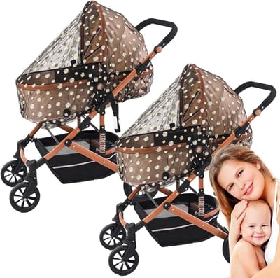 Baby Mand Net - Beschermhoes Kinderwagen - Veilige Slaap - Rekbare Riemen - Omtrek 150-360