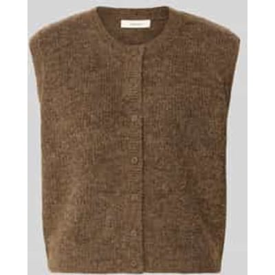 Selected Femme slwlulu sl button o-neck vest noos 16098808 dachshund melange
