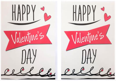 2 Wenskaarten - Valentijnskaarten - Happy Valentine’s Day - 12 x 17 cm - VAL-003