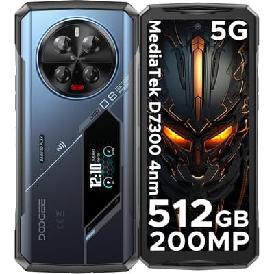 Téléphone Portable DOOGEE V40 Pro 5G 36 Go + 512 Go / TF 2 To 200 MP 8680 mAh 6,78  FHD+ Écran Arrière 1,47  Android 14 bleu