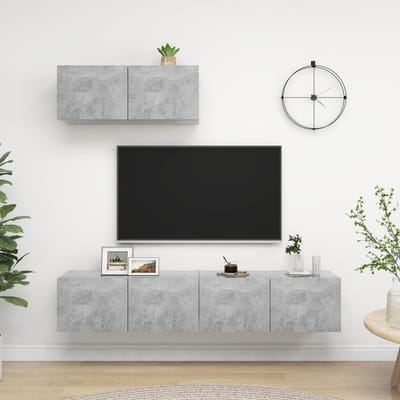 vidaXL - Tv-meubelen - 3 - st - bewerkt - hout - betongrijs