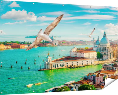 Gards Tuinposter Veneti� Stad vanuit Boven - 180x120 cm - Tuindoek - Tuindecoratie - Wanddecoratie buiten - Tuinschilderij