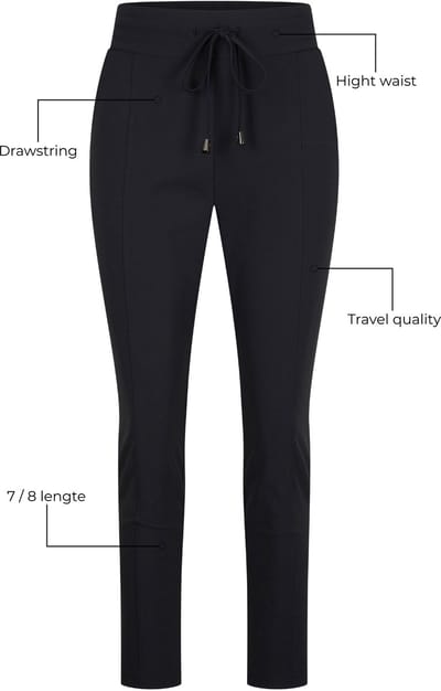 Mi Piace Travel Broek 7/8 Dames - Zwart - Maat XS/34 - 202024