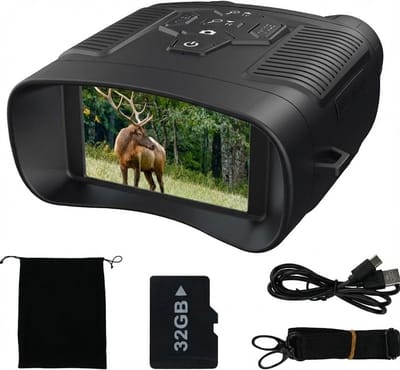 SNJY® Nachtkijker met Infrarood - Verrekijker met Nachtzicht - Verrekijker voor Volwassene - 4K - 5000mAh Accu - 300 Meter - 32GB- Zwart