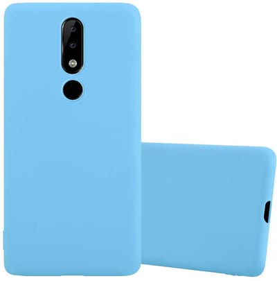 Cadorabo Hoesje geschikt voor Nokia 5.1 PLUS / X5 in CANDY BLAUW - Beschermhoes gemaakt van flexibel TPU silicone Case Cover