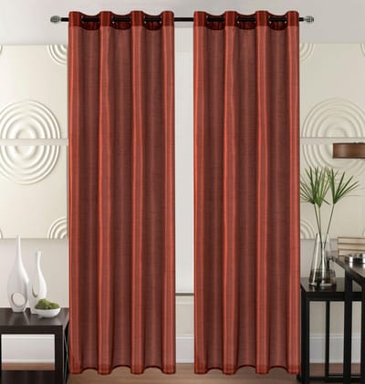 Kant en Klaar Vitrage Gordijn - Met Ringen - 140x240 cm - Roes rood