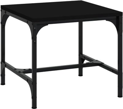 Houten Bijzettafel - Wandtafel Gangtafel - Decoratief Plaatsen - Verstelbare Poten - 40x40x35 cm - Zwart