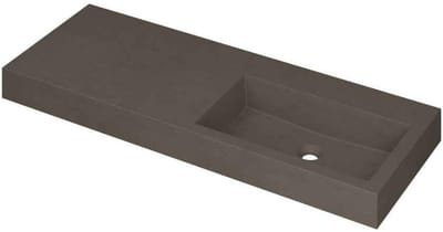 INK Momento Wastafel Quartz Wasbak Rechts Zonder Kraangat - 1200x450x90 mm - Quartz Beton