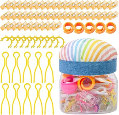 Naaiklemmen Set - Stofklemmen Clips - Naaien Borduren - 76 Delige Set - 10x10x10 cm - Multicolor