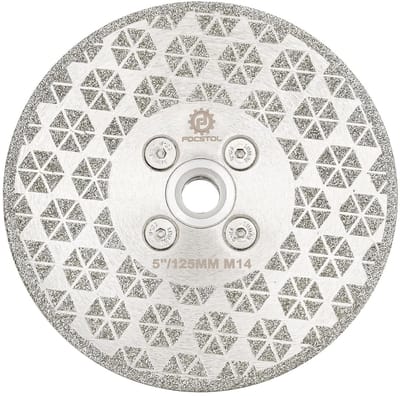 Diamantslijpschijf 125 mm met M14 Flens - Voor Graniet, Marmer en Tegels