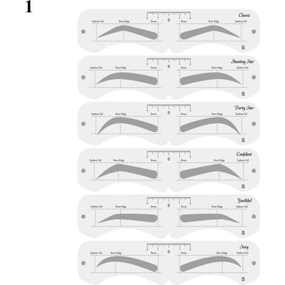 Ensemble de pochoirs à sourcils réutilisables, règle souple, outil de définition des sourcils, guide de dessin des sourcils, style, mise en forme, toilettage, modèle, carte, outils de maquillage S white