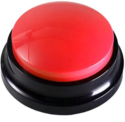 Dailygoods- Communicatieknop Rood - Huisdier Training - Opneembare Luidspreker - 8 x 8 cm - Cadeau voor Huisdieren - Interactieve Gadget - Hondentraining