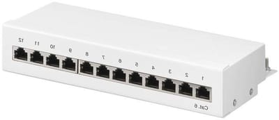 Patchpaneel Mini - Netwerkpaneel Kantoor - Netwerk Installatie - 12 Poorten - 212 mm breed - Wit