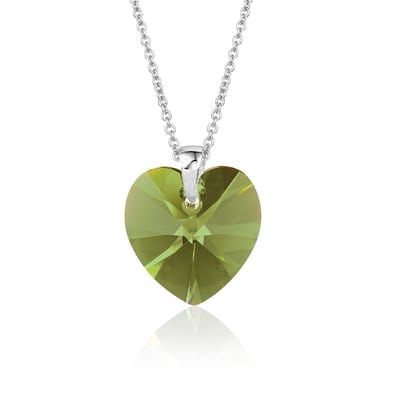 Montebello Ketting Fleur HZ60 - Swarovski Hart - 925 Zilver Gerhod. - Ø14mm - 45cm