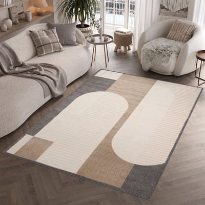 Tapiso Patio Vloerkleed Tuintapijt Outdoor Bruin Beige Buitenkleed Modern Maat- 80x150