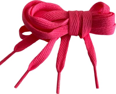 Lacy Schoenveter -neon pink - Plat - 130 cm Lang x 10 mm Breed