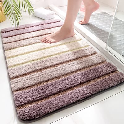 Microfibre Badmat - Ultra Absorberend - Snel Droogend - Antislip TPR Achterkant - 50x80 Cm - Bruin - Badkamer Vloerkleed - Douche Mat - Hygro Vloermat
