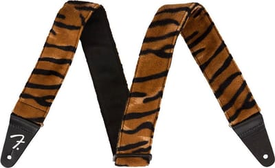 Fender 990601052 Wild Animal Print 2 gitaarband, synthetisch bont, tijgerprint
