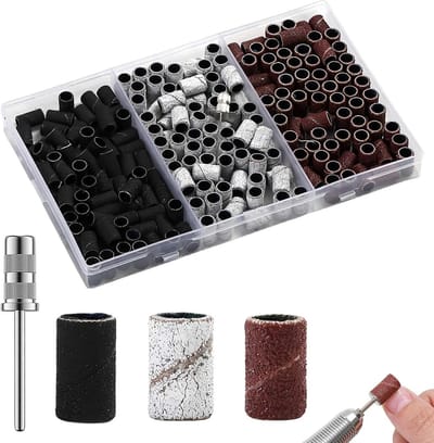 Schuurhulzen Nagelfrees - Schuurbanden Set - Nagel Verzorging - Hoge Hardheid - 210 Stuks - Grijs