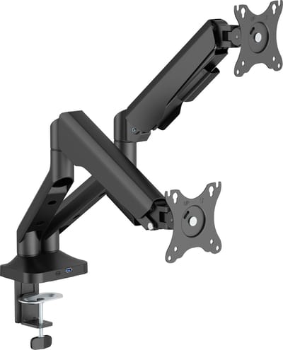 VDD Dubbele Monitor Arm - Monitor Beugel - Scherm Beugel - In Hoogte Verstelbaar - Voor 2 Schermen - Ergonomisch Ontwerp - Zwart