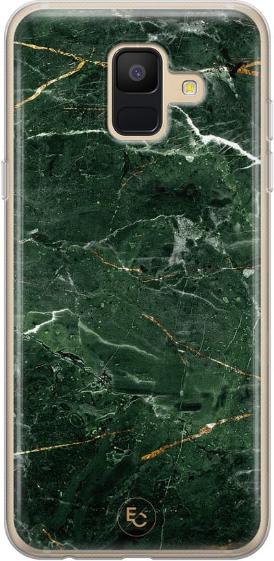 Hoesje geschikt voor Samsung Galaxy A6 (2018) - Marble jade green - Soft Case - TPU - Marmer - Groen - ELLECHIQ