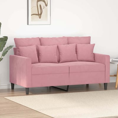vidaXL - Tweezitsbank - 120 - cm - fluweel - roze