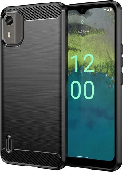 Coverup Hoesje - Geschikt voor Nokia C12 Hoesje - Coverup Armor Brushed TPU Back Cover - Zwart