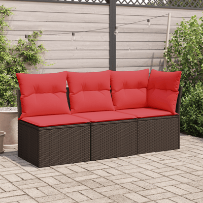 vidaXL - Tuin - Sofa - met - kussen - Bruin - 172 - x - 62 - x - 69 - cm - Poly - rattan