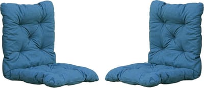 Set van 2 Zitkussens met Rug 98x50 cm Blauw Grijs Duurzaam
