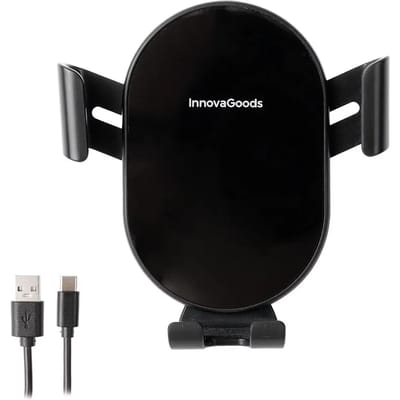Chargeur sans fil pour voiture - InnovaGoods - Chakar - 15W - Orientation réglable - PVC/ABS zwart