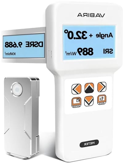 Zonvermogenmeter - Zonne-energie meter - Paneelhoek meting - 28 dagen registratie - 3499 W/m² - Zwart