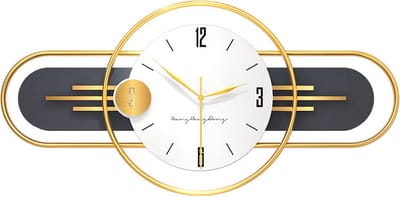 SensaHome Wandklok Shanghai - Luxe Klok Goud - Exclusief Design - Grote Wandklok - Ø38cm - Zwart/Goud