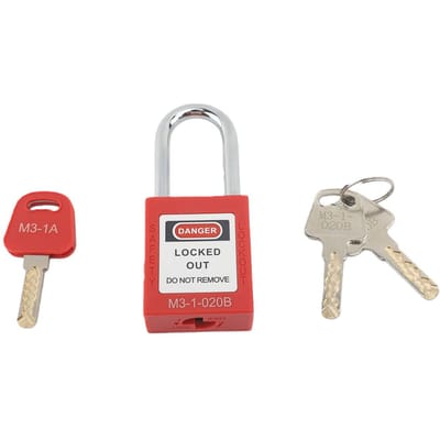 20 Ensembles Kit de Consignation Électrique Cadenas à Manille Inoxydable Cadenas de Sécurité et Clés Numérotées red