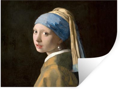 Muurstickers - Sticker Folie - Meisje met de parel - Schilderij - Oude meesters - Vermeer - 40x30 cm - Plakfolie - Muurstickers Kinderkamer - Zelfklevend Behang - Zelfklevend behangpapier - Stickerfolie
