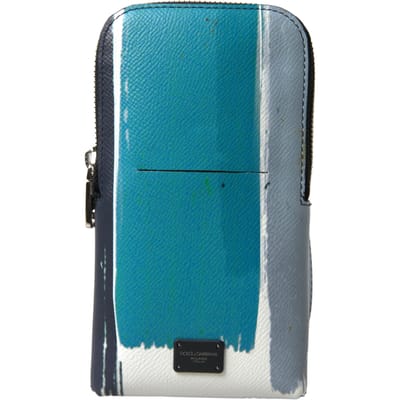 Dolce & Gabbana Blauwe Leren Crossbody Sling Telefoon Tas Unisex