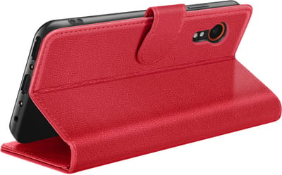 Zanae, Hoesje geschikt voor Galaxy XCover 7 - Wallet Case & Magneetsluiting, Rood