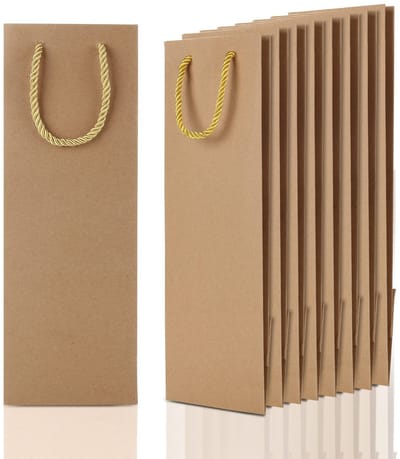 MTTproducts- Fleszakken 30 Stuks - Kraft Papier - Wijnzakken 750 ml - Milieuvriendelijk - Herbruikbaar - Stevig en Handig