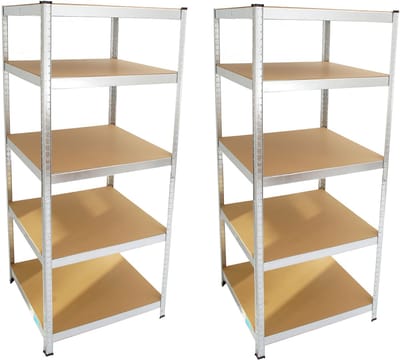 TRUTZHOLM - Zware Opbergrekken 180x75x75 cm - Set van 2 - 875 kg - 5 Legborden - Insteekbare Stelling - Kelderrek - Extra Diep