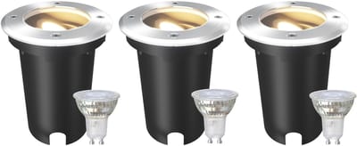 Ledvion LED Grondspot 6 stuks Vierkant GU10 3W 230V 2700K Warm wit IP67