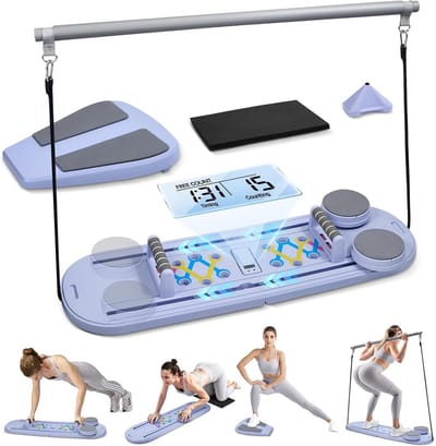 Opvouwbare Pilates Reformer 5-in-1 met Weerstandsbanden en Automatische Rebound Wheel voor Volledige Lichaams训练