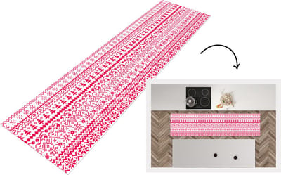 Keukenloper - Loper keuken - Kerst - Patroon - Boom - 200x50 cm - Keukenloper vinyl